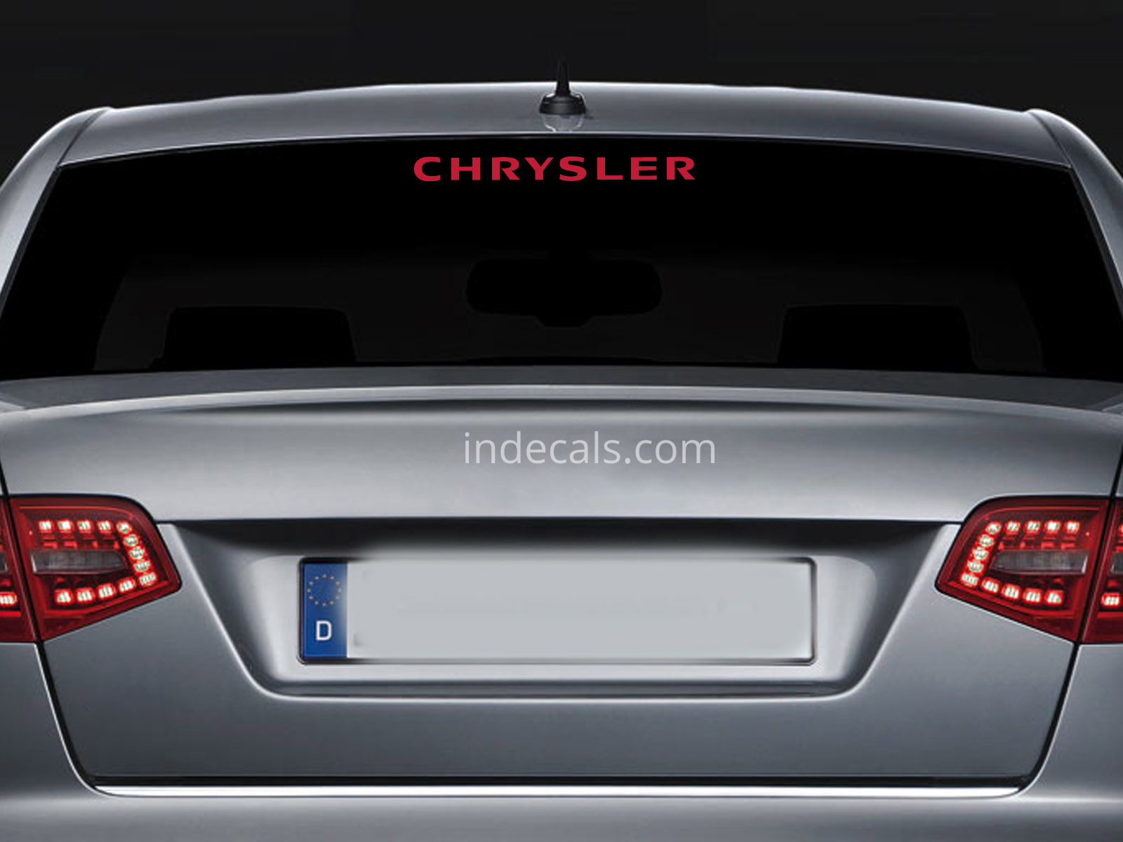 1 x Chrysler Sticker for Windshield or Back Window - Red