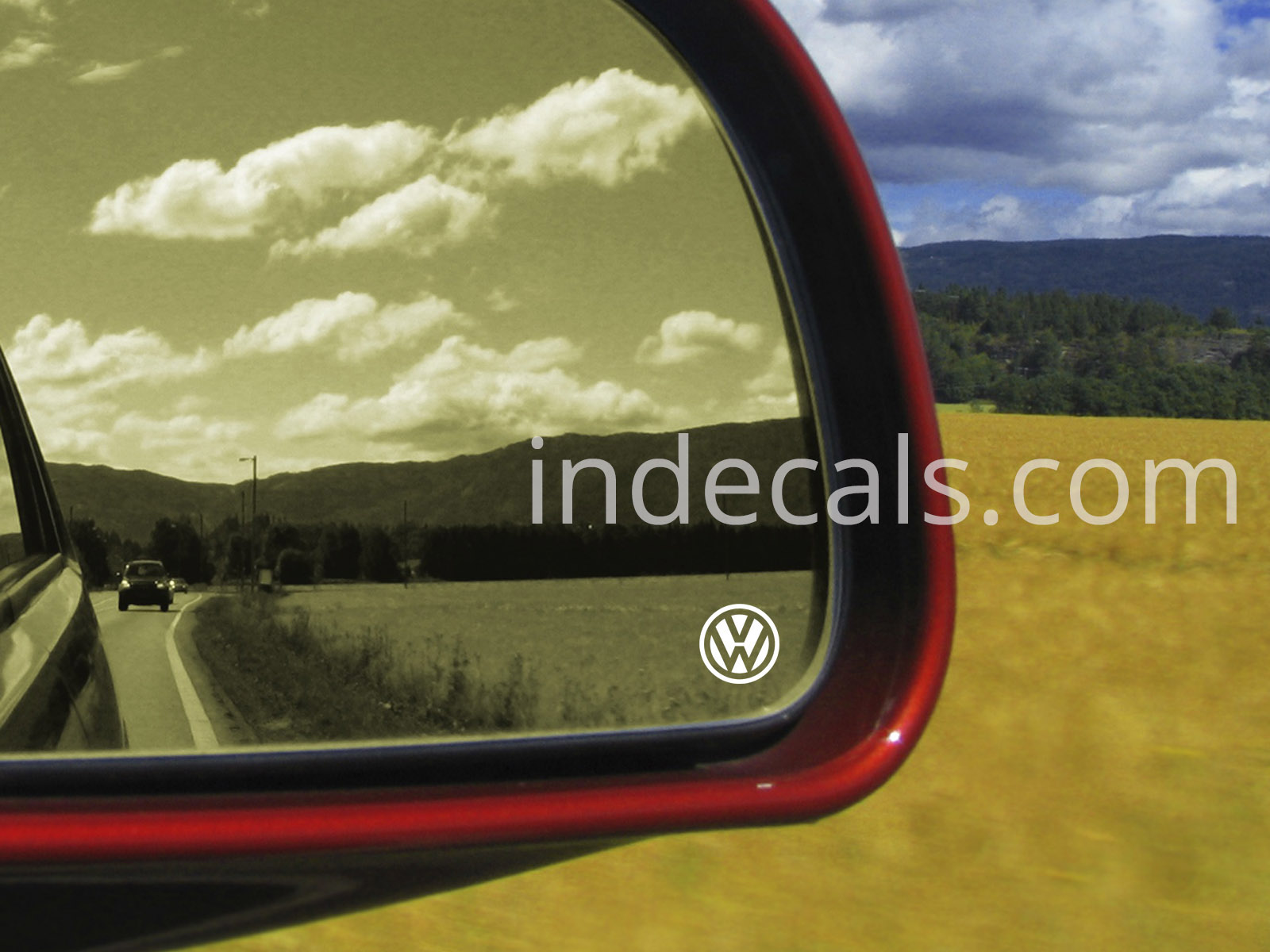 3 x Volkswagen Stickers for Mirror Glass - White