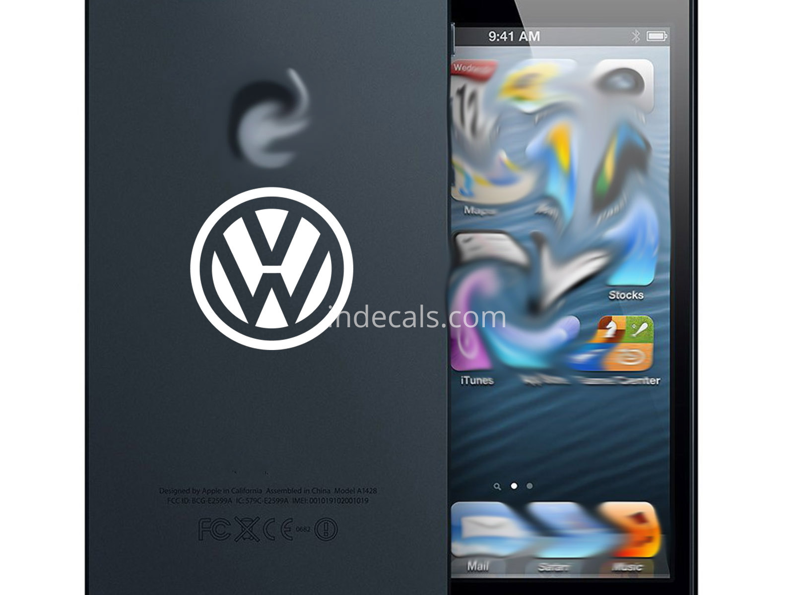 3 x Volkswagen Stickers for Smartphone - White