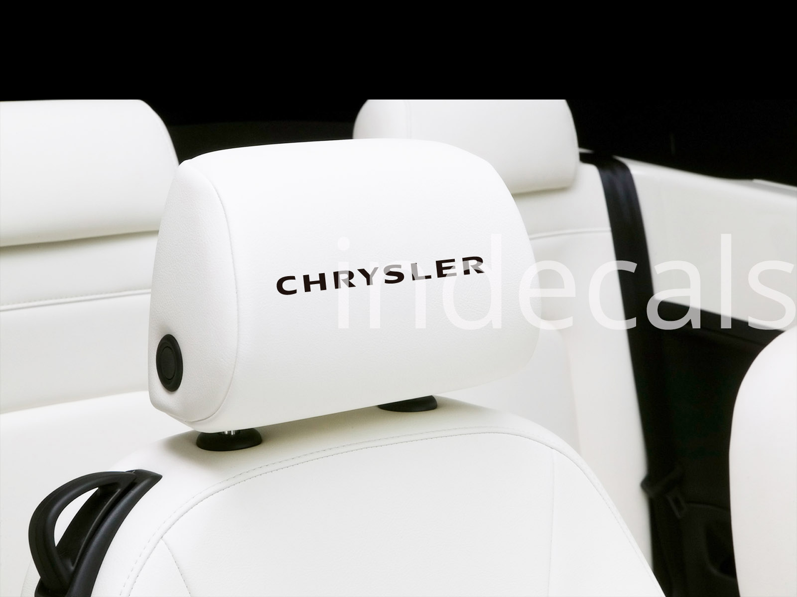 6 x Chrysler Stickers for Headrests - Black