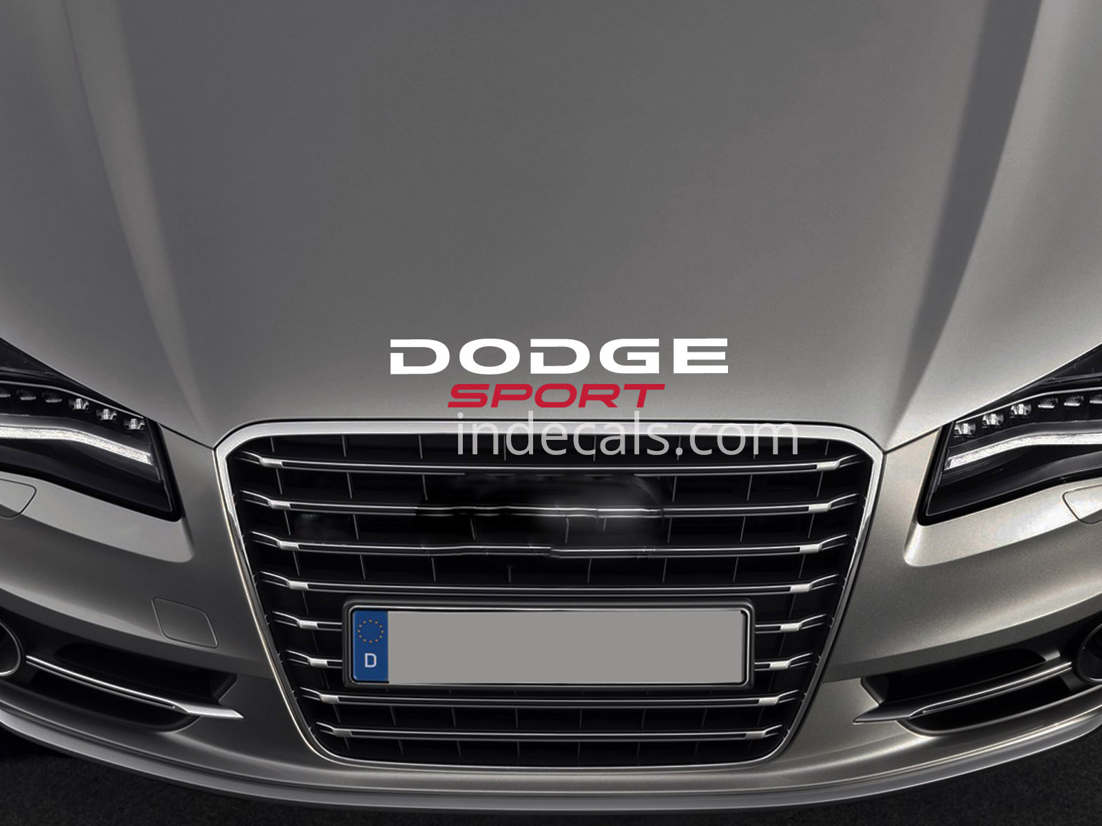 1 x Dodge Sport Sticker for Bonnet - White & Red