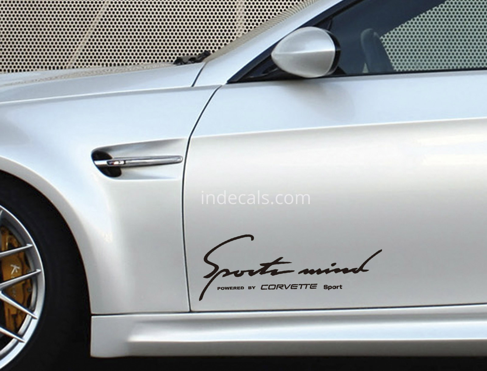 2 x Corvette Sports Mind Stickers XL - Black