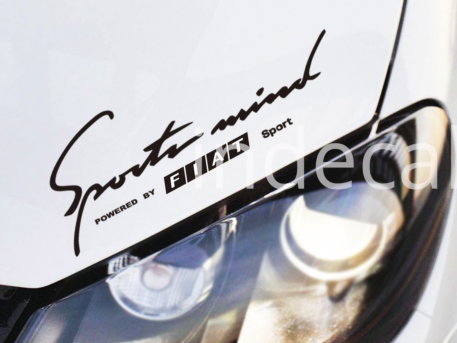 1 x Fiat Sports Mind Sticker - Black