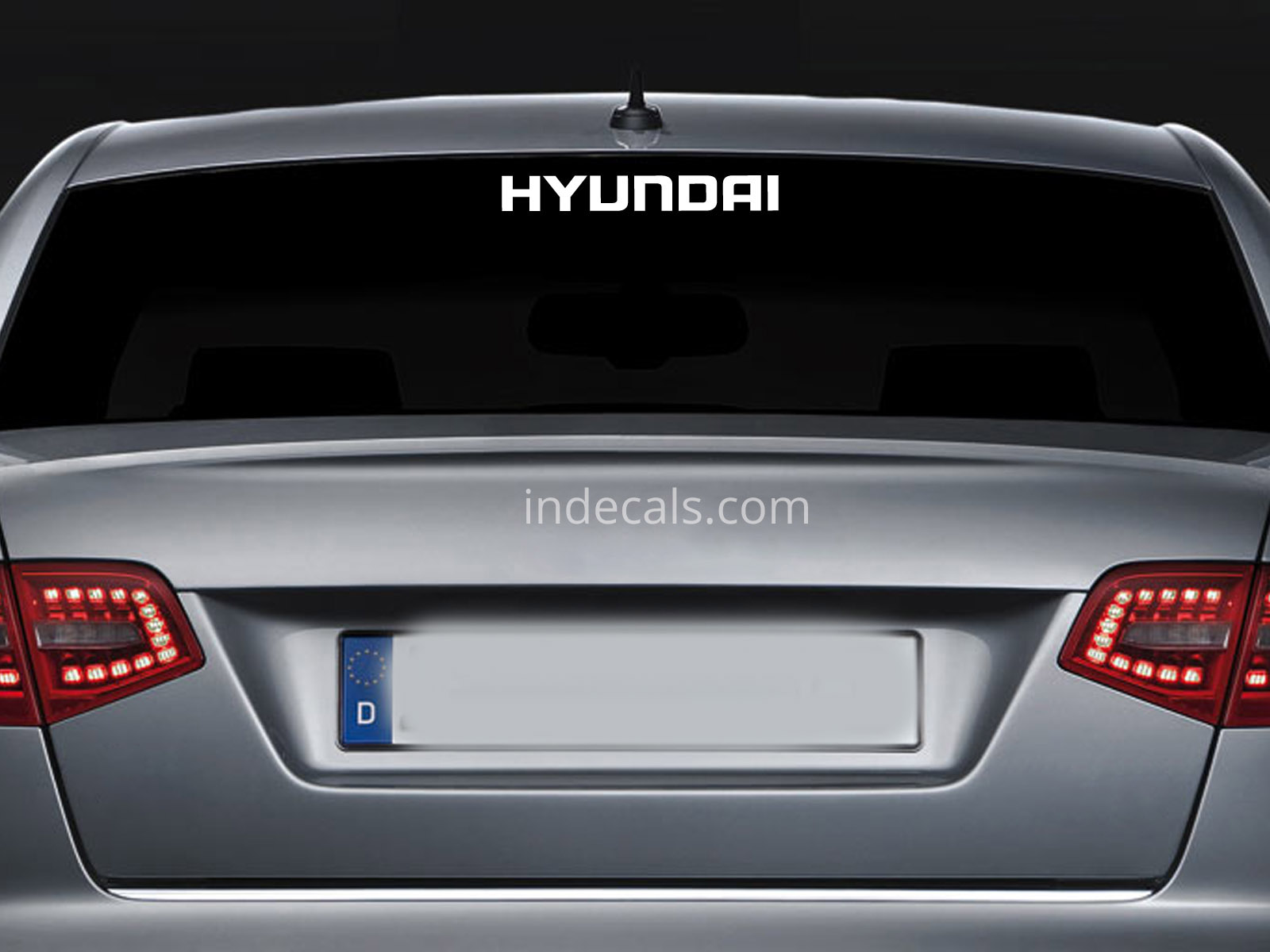 1 x Hyundai Sticker for Windshield or Back Window - White