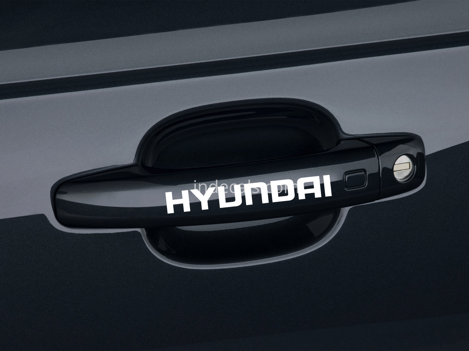 6 x Hyundai Stickers for Door Handles - White