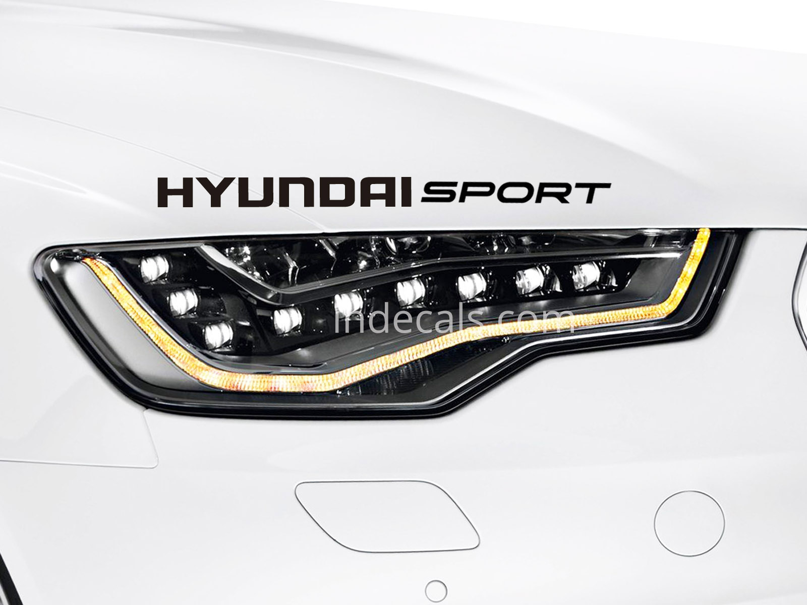 2 x Hyundai Sports Mind Stickers XL - Black 
