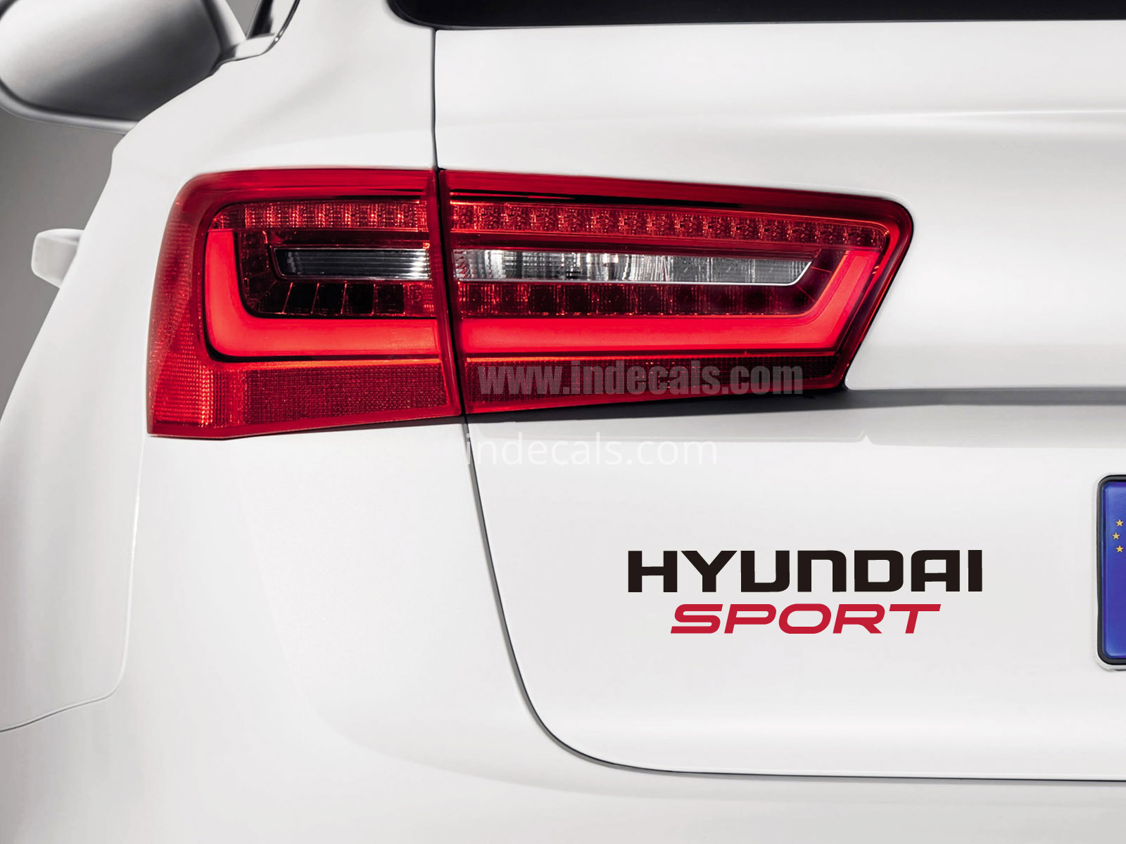 1 x Hyundai Sports Sticker for Trunk - Black & Red