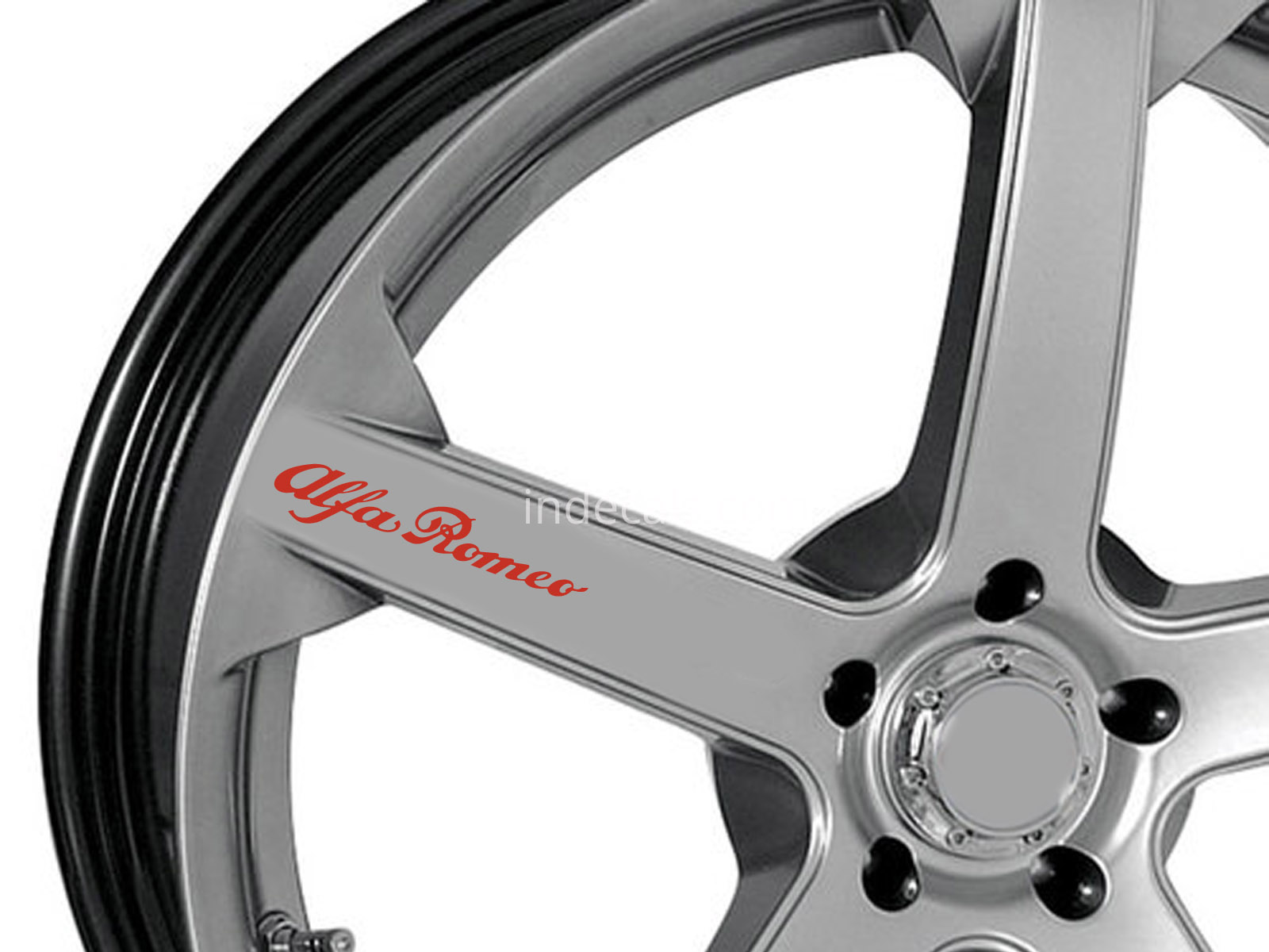 6 x Alfa Romeo Stickers for Wheels - Red