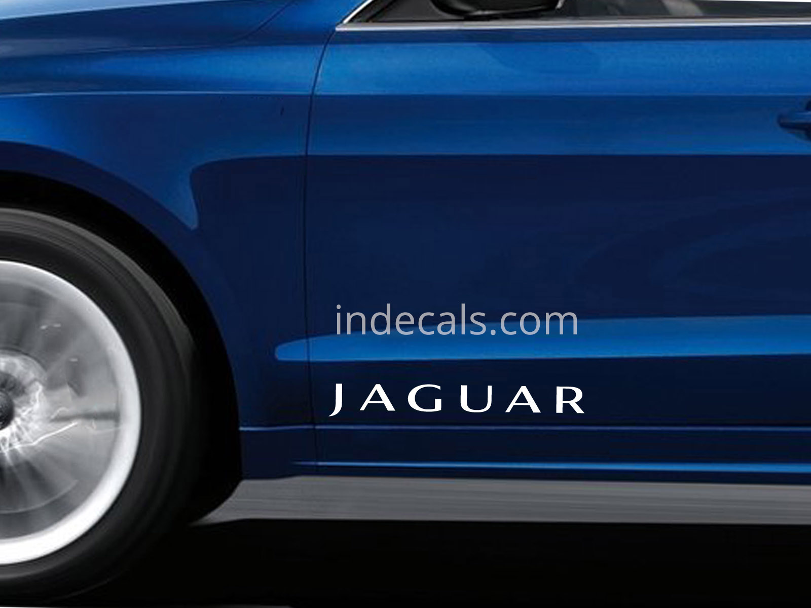 2 x Jaguar Stickers for Doors Large - White