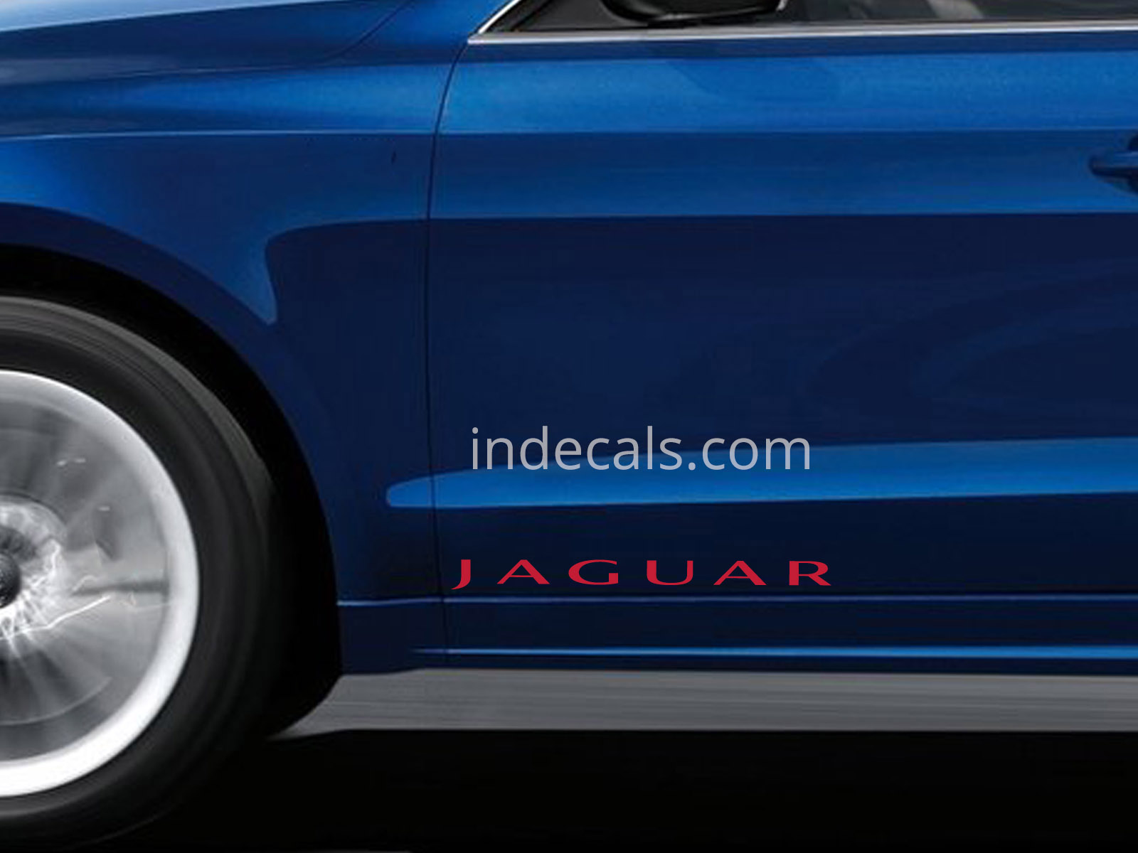 2 x Jaguar Stickers for Doors Large - Red