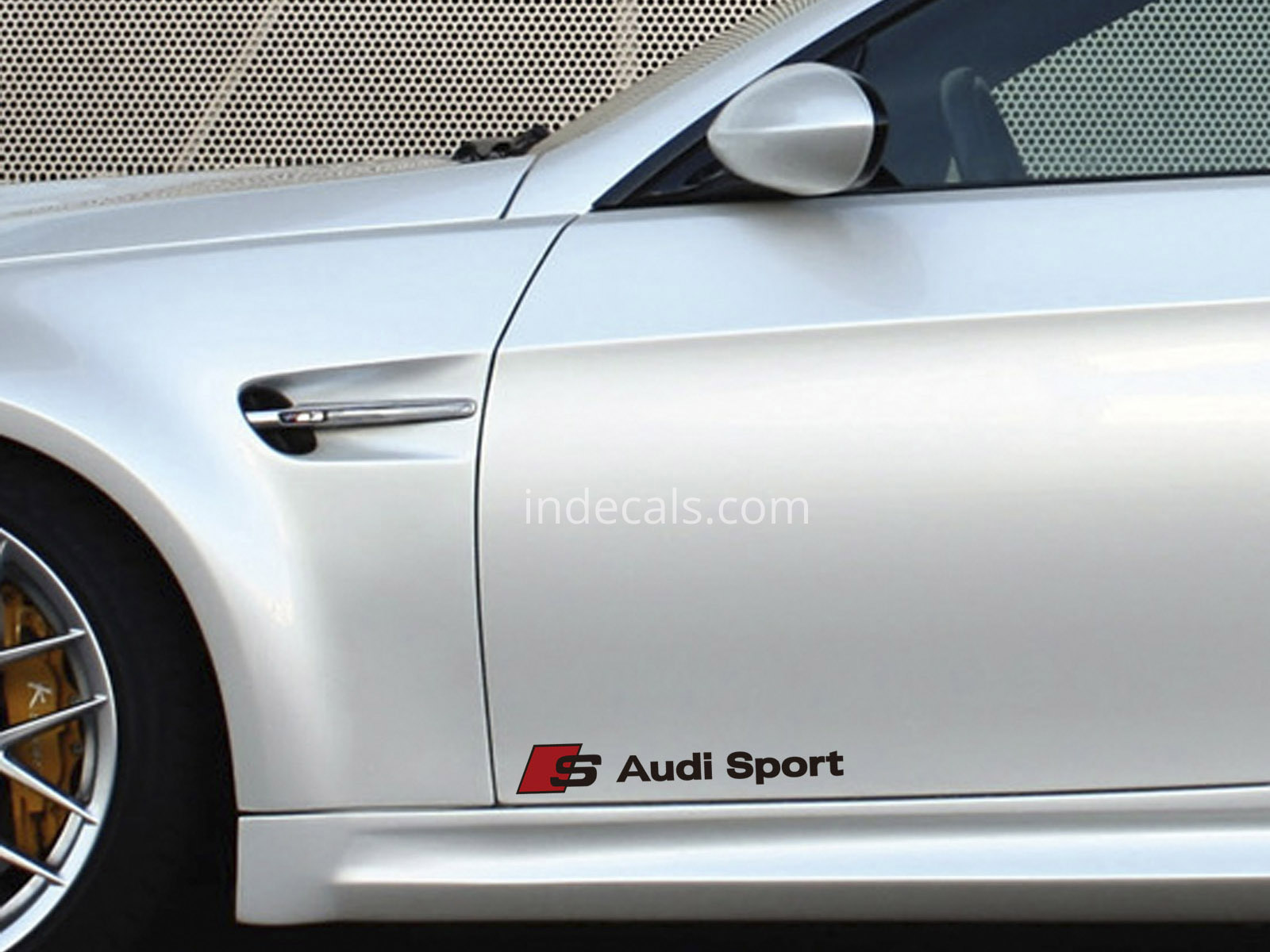 2 x Audi S-line Audi Sport Stickers Medium - Black + Red
