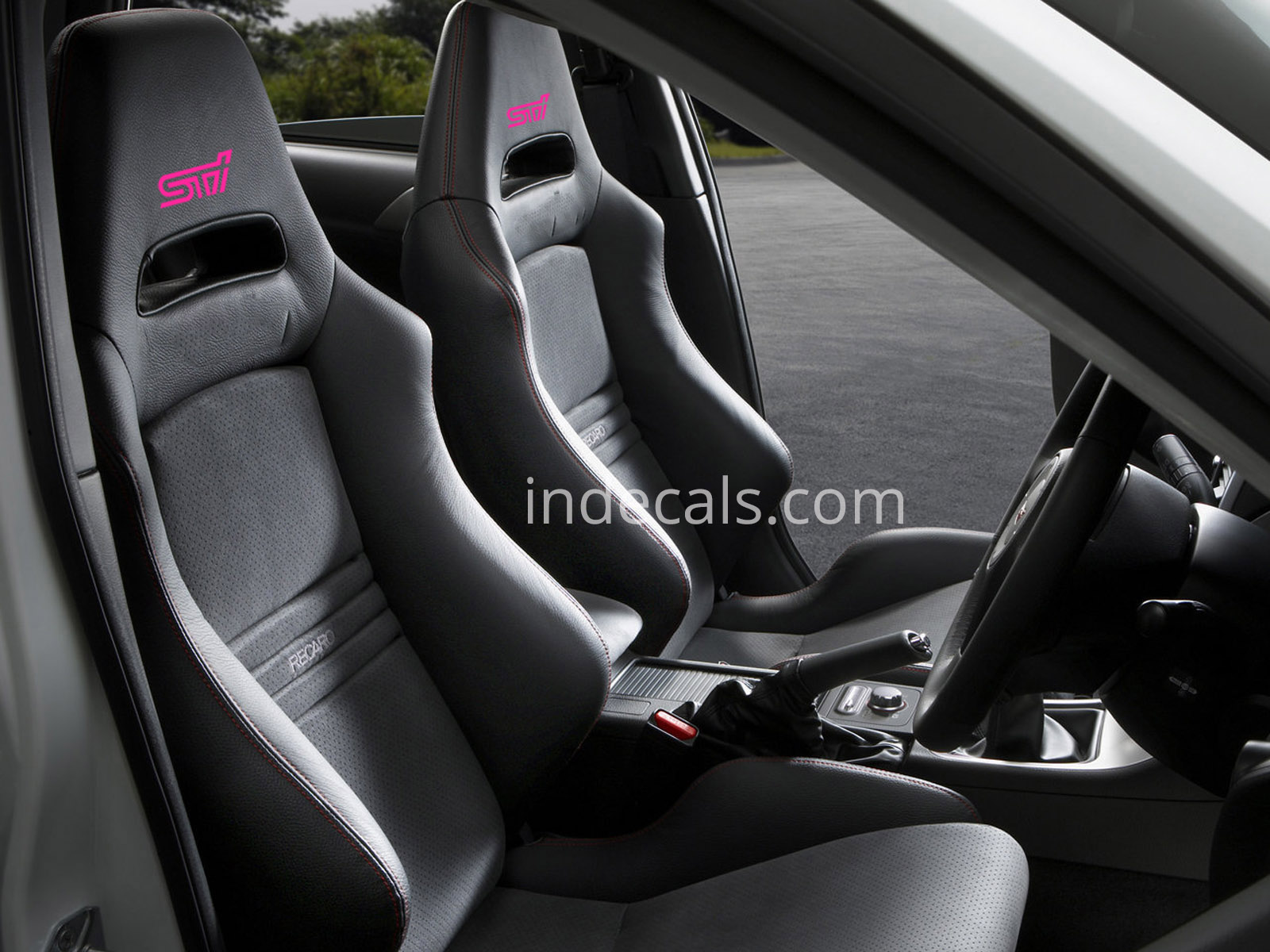 5 x Subaru STI stickers for Headrests - Pink