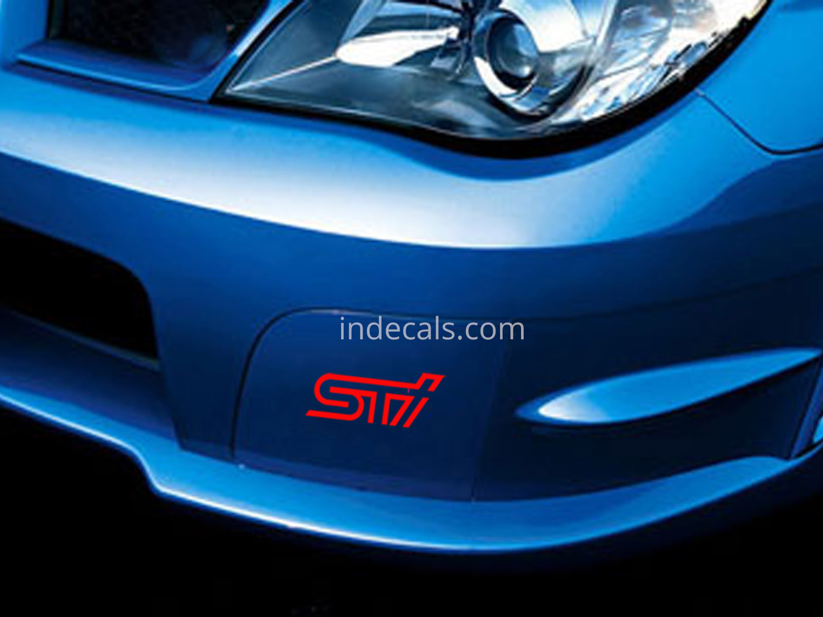 2 x Subaru STI stickers for Front Bumper - Red