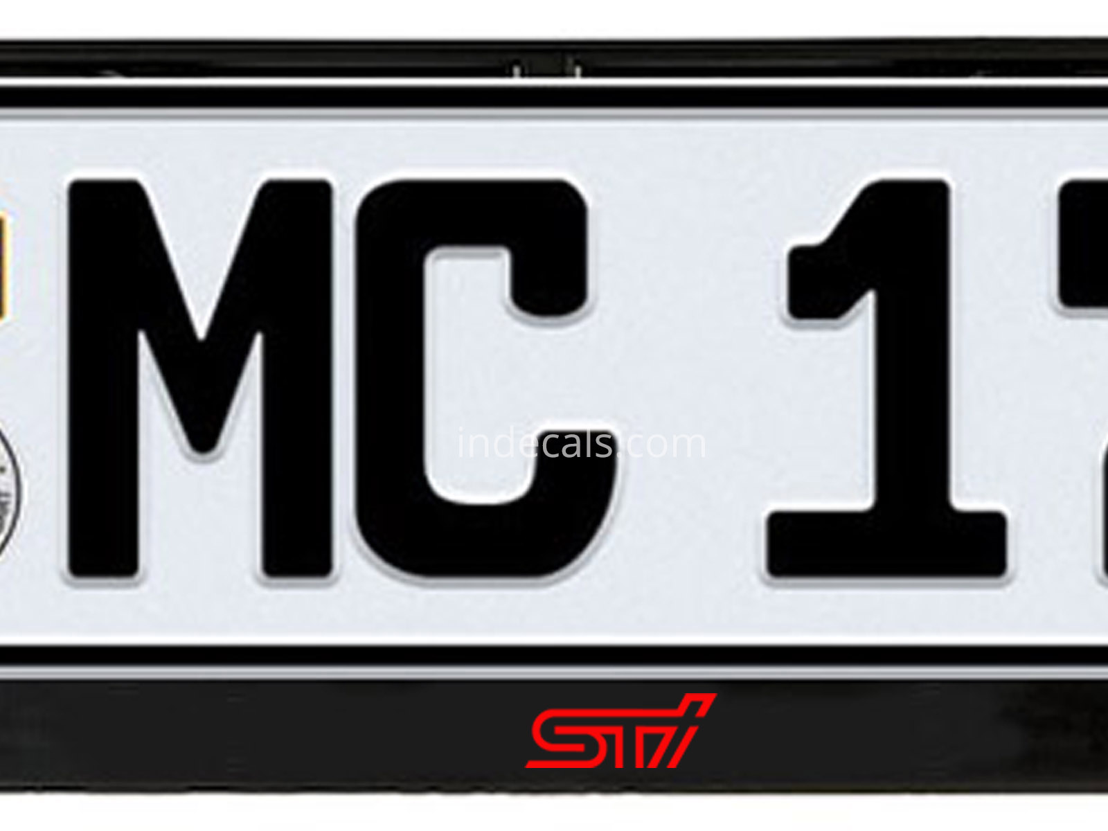 2 x Subaru STI stickers for License Plate Frame - Red