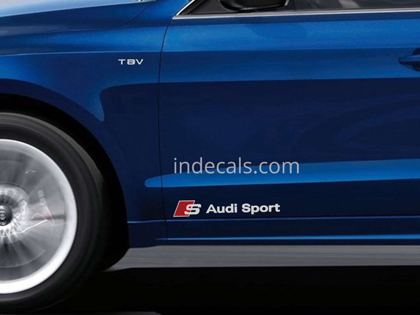 2 x Audi S-line Audi Sport Stickers Medium - Silver + Red